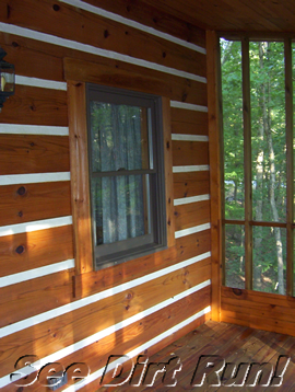 Beautiful chinking and sealed logs