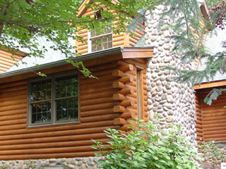 log home dark natural
