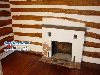 Interior Log home chinking